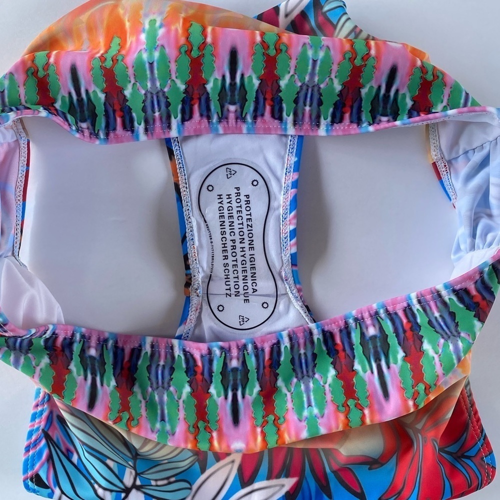 Tropical palm print high waist swim bottoms xxl - Picture 4 of 8